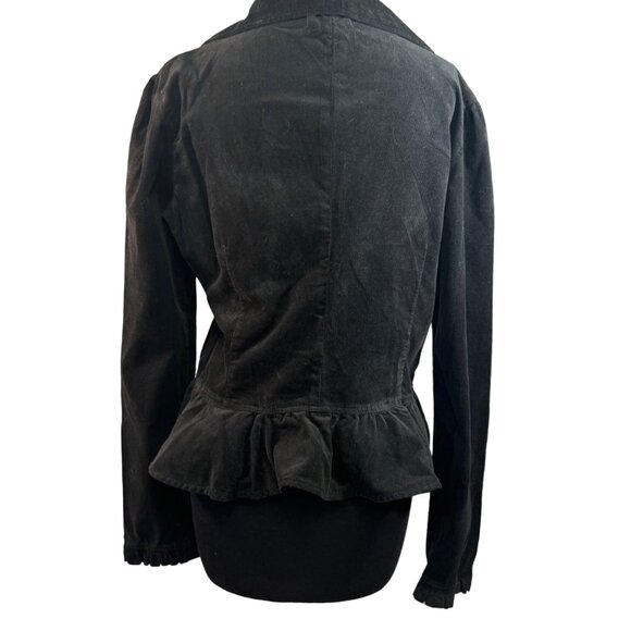 Morbid Threads Women's Black Ruffled Blazer Jacket M Cotton & Spandex - Picture 4 of 7